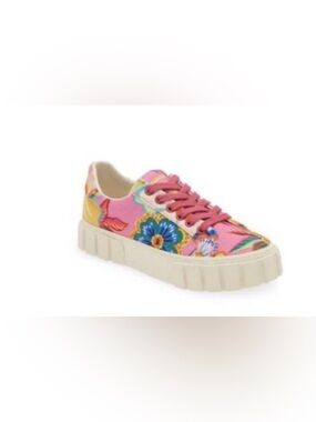 FARM Rio “Flatform”  Full Garden Pink Floral Canvas Sneakers, Size 6.5